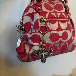 Coach pink and Cream Signature Bag